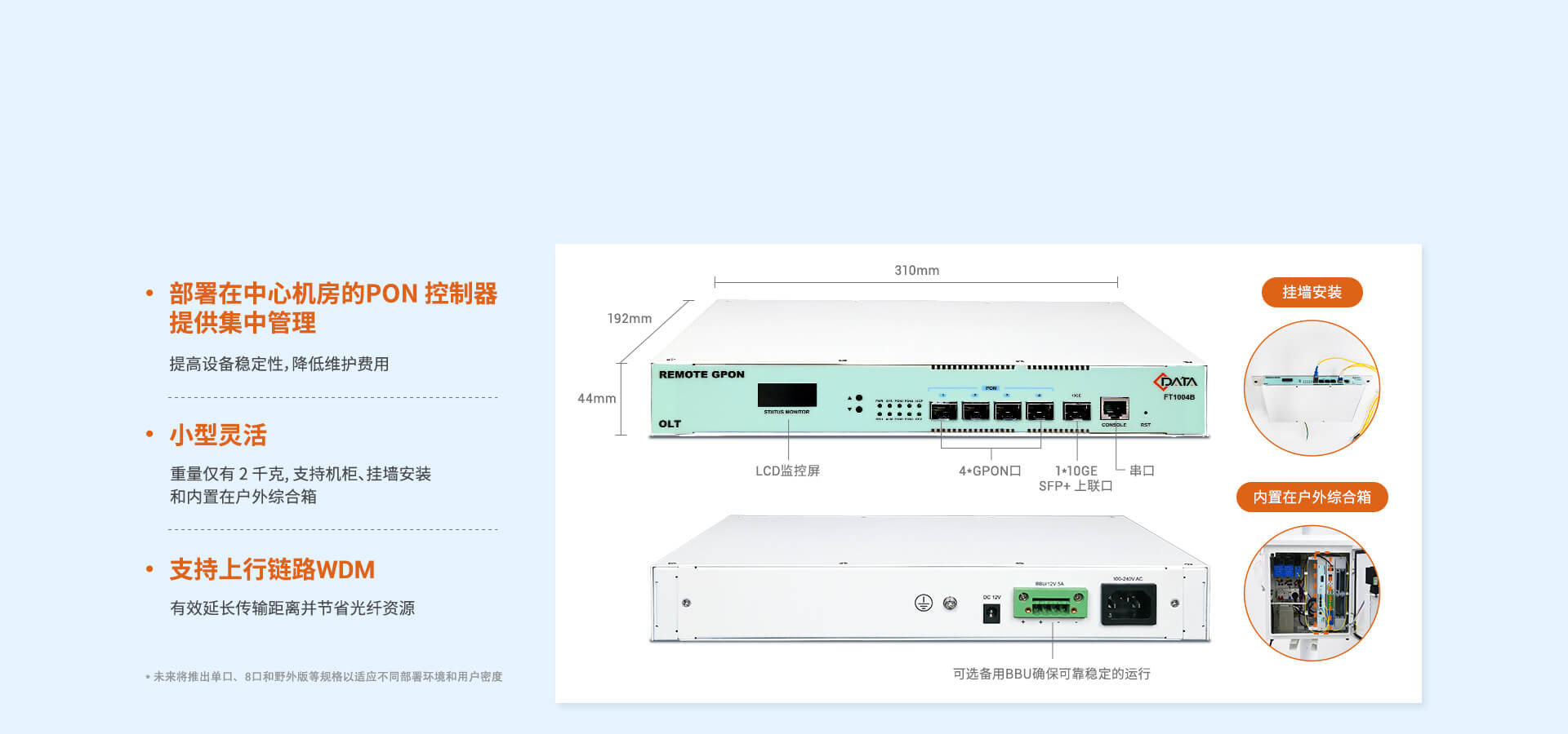 远端GPON OLT - FT1004B